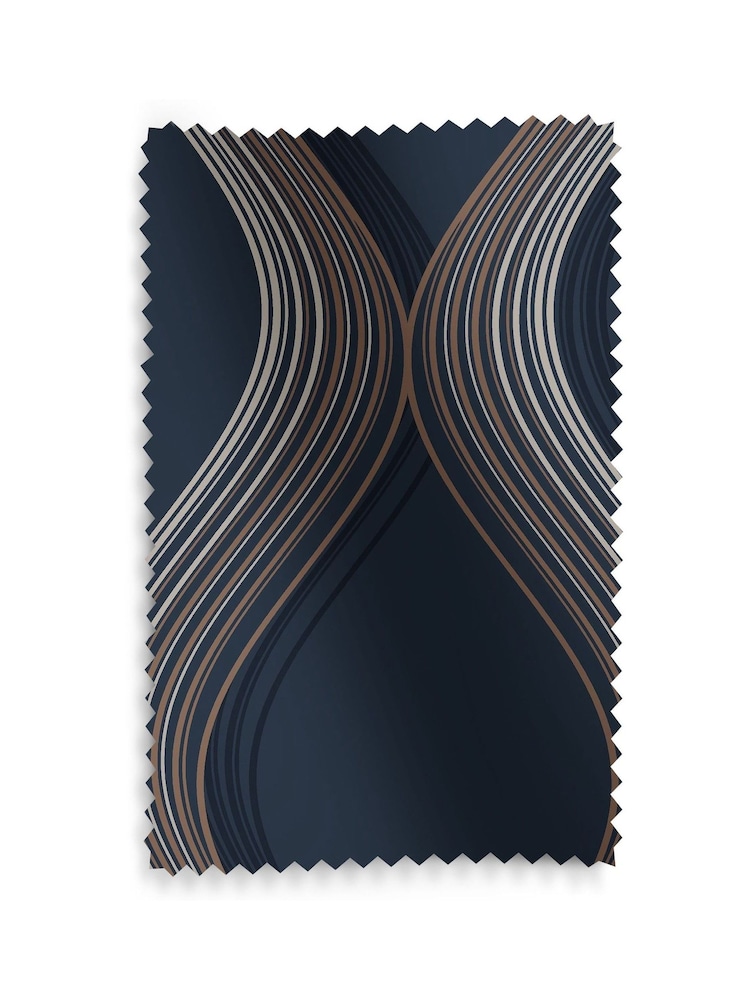 Graham & Brown Navy Blue Euphoria Made to Measure 100% Cotton Roman Blind - Image 5 of 5