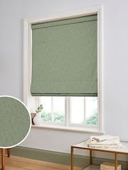 Graham & Brown Sage Green Organdy Silk Made to Measure 100% Cotton Roman Blind - Image 1 of 5
