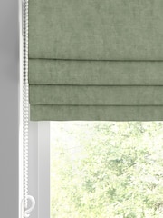 Graham & Brown Sage Green Organdy Silk Made to Measure 100% Cotton Roman Blind - Image 2 of 5
