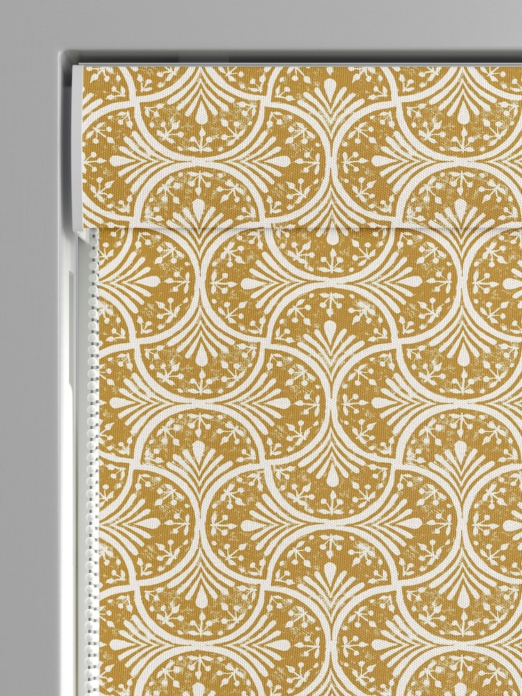 Graham & Brown Ochre Yellow Hopwood Cottage Made to Measure 100% Cotton Roman Blind - Image 4 of 5