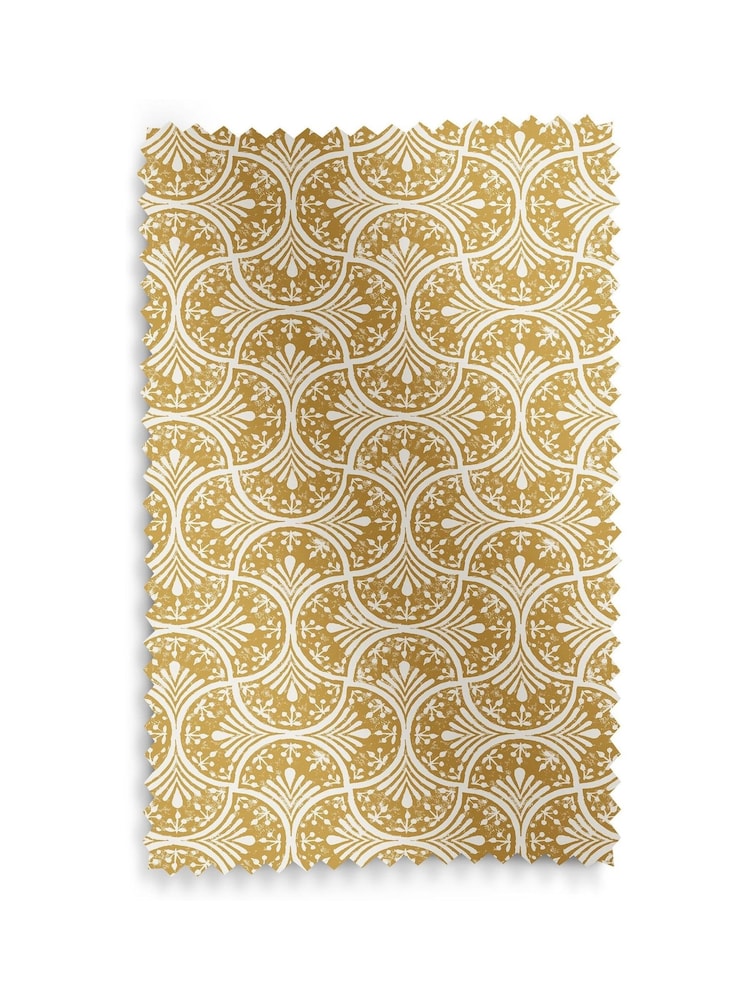 Graham & Brown Ochre Yellow Hopwood Cottage Made to Measure 100% Cotton Roman Blind - Image 5 of 5