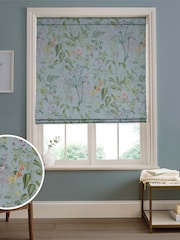 Graham & Brown Sky Blue Edulis Made to Measure 100% Cotton Roman Blind - Image 1 of 5
