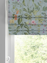 Graham & Brown Sky Blue Edulis Made to Measure 100% Cotton Roman Blind - Image 2 of 5