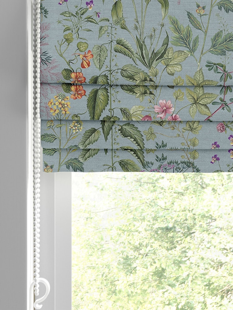 Graham & Brown Sky Blue Edulis Made to Measure 100% Cotton Roman Blind - Image 2 of 5