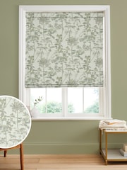 Graham & Brown Sage Green Esther Made to Measure 100% Cotton Roman Blind - Image 1 of 5