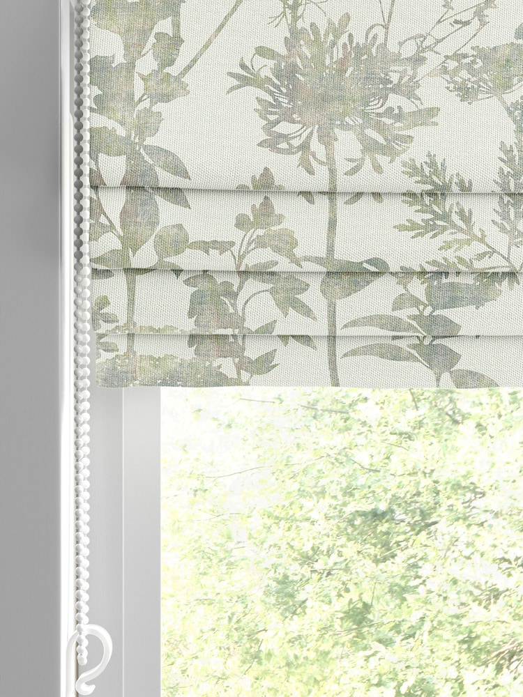 Graham & Brown Sage Green Esther Made to Measure 100% Cotton Roman Blind - Image 2 of 5