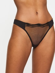 KBX Black Billie Wave Embroidery Brazilian Knickers - Image 1 of 5