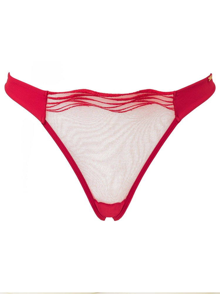 KBX Red Billie Wave Embroidery Brazilian Knickers - Image 6 of 6