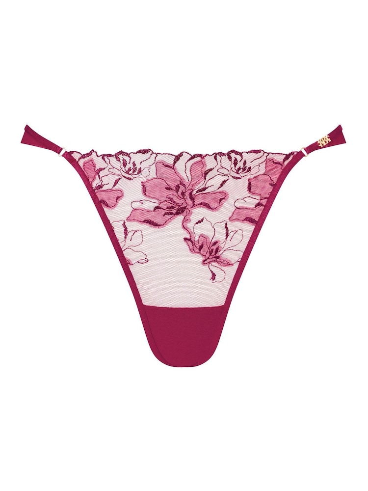 Розовый - KBX Marilyn Floral Embroidered Suspender Belt - Image 6 of 6