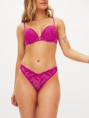KBX Pink Harper Padded Scalloped Lace Plunge Bra - Image 1 of 6