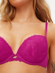 KBX Pink Harper Padded Scalloped Lace Plunge Bra - Image 4 of 6