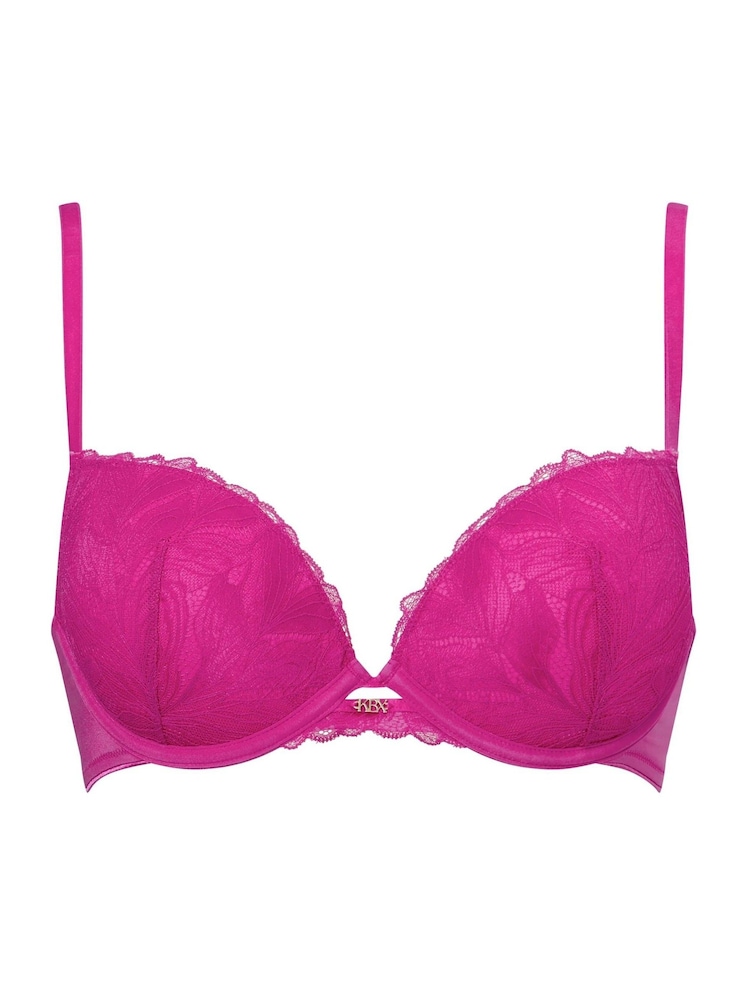 KBX Pink Harper Padded Scalloped Lace Plunge Bra - Image 6 of 6