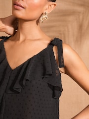 Love & Roses Black Ruffle Detail Cami - Image 2 of 4