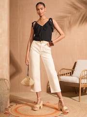 Love & Roses Black Ruffle Detail Cami - Image 3 of 4