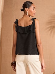 Love & Roses Black Ruffle Detail Cami - Image 4 of 4