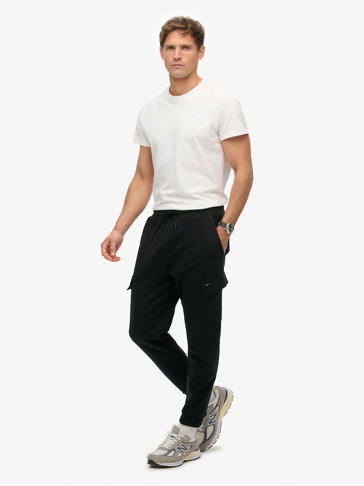 Superdry Black Tech Logo Cargo Joggers - Image 2 of 7