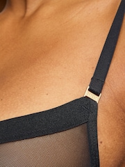 KBX Black Non Pad Balcony Zadie Mesh Non-Pad Crop Bralette - Image 4 of 7