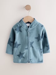 Blue Tonal Star Micro Fleece Baby Zip Jacket (0mths-2yrs) - Image 1 of 4