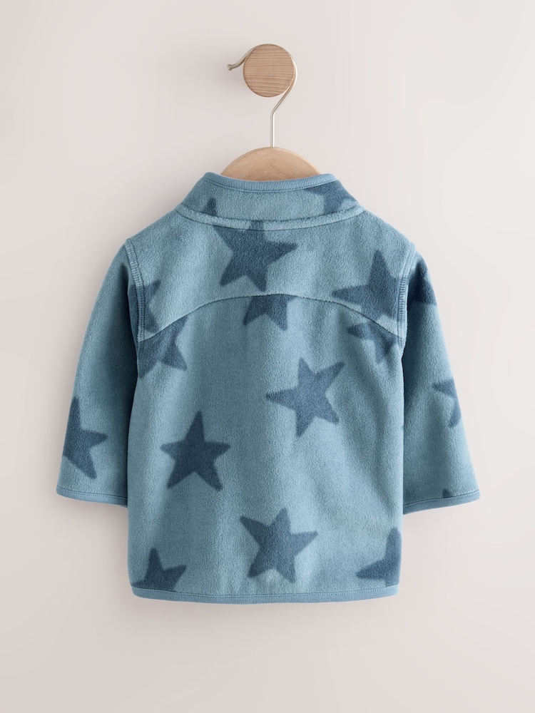 Blue Tonal Star Micro Fleece Baby Zip Jacket (0mths-2yrs) - Image 2 of 4