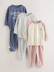 Pink/Navy Washington Print - Pack de 3 pijamas con pantalones de chándal (9 meses-8 años) - Imagen 1 de 8
