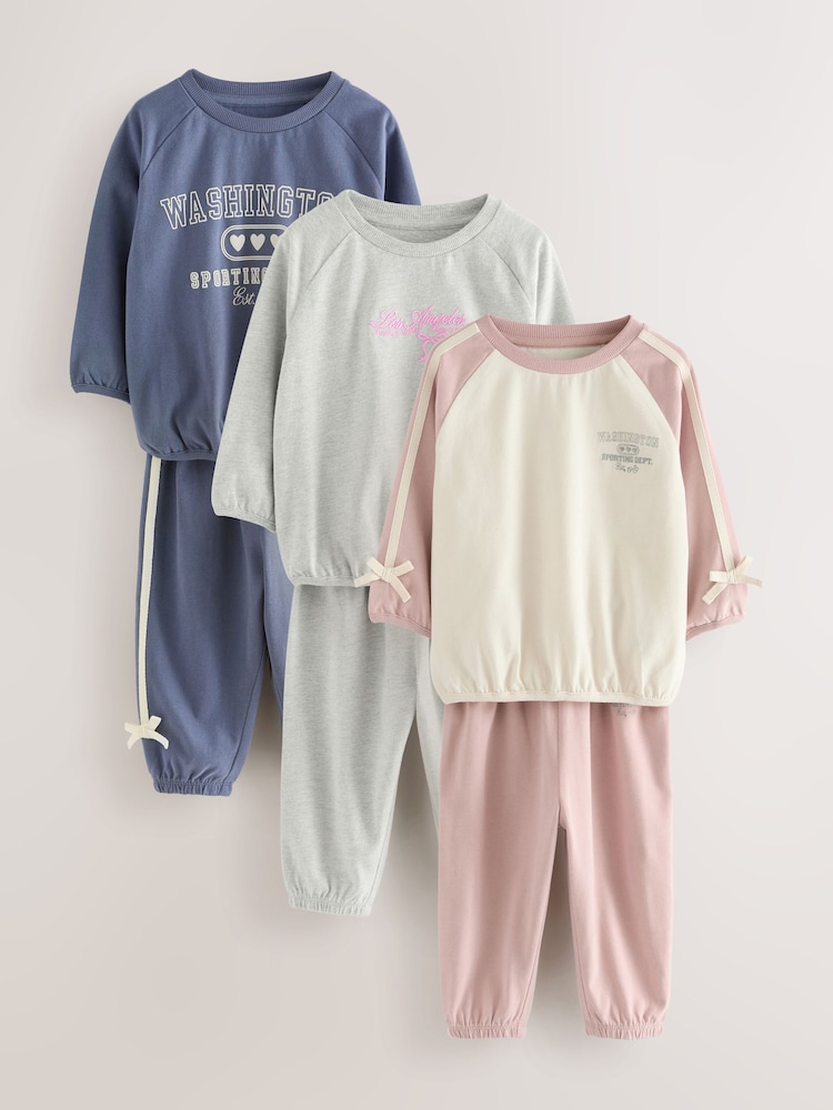 Pink/Navy Washington Print - Pack de 3 pijamas con pantalones de chándal (9 meses-8 años) - Imagen 1 de 8 Pink/Navy Washington Print - Pack de 3 pijamas con pantalones de chándal (9 meses-8 años) - Imagen 1 de 8