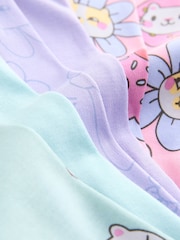 Purple Cat Print Snuggle Pyjamas 3 pack (9mths-10yrs) - Image 9 of 11