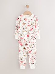 Red/Pink Floral Applique Snuggle Pyjamas 3 Pack (9mths-8yrs) - Image 3 of 10