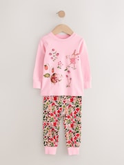 Red/Pink Floral Applique Snuggle Pyjamas 3 Pack (9mths-8yrs) - Image 5 of 10