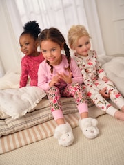 Red/Pink Floral Applique Snuggle Pyjamas 3 Pack (9mths-8yrs) - Image 8 of 10