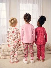Red/Pink Floral Applique Snuggle Pyjamas 3 Pack (9mths-8yrs) - Image 9 of 10
