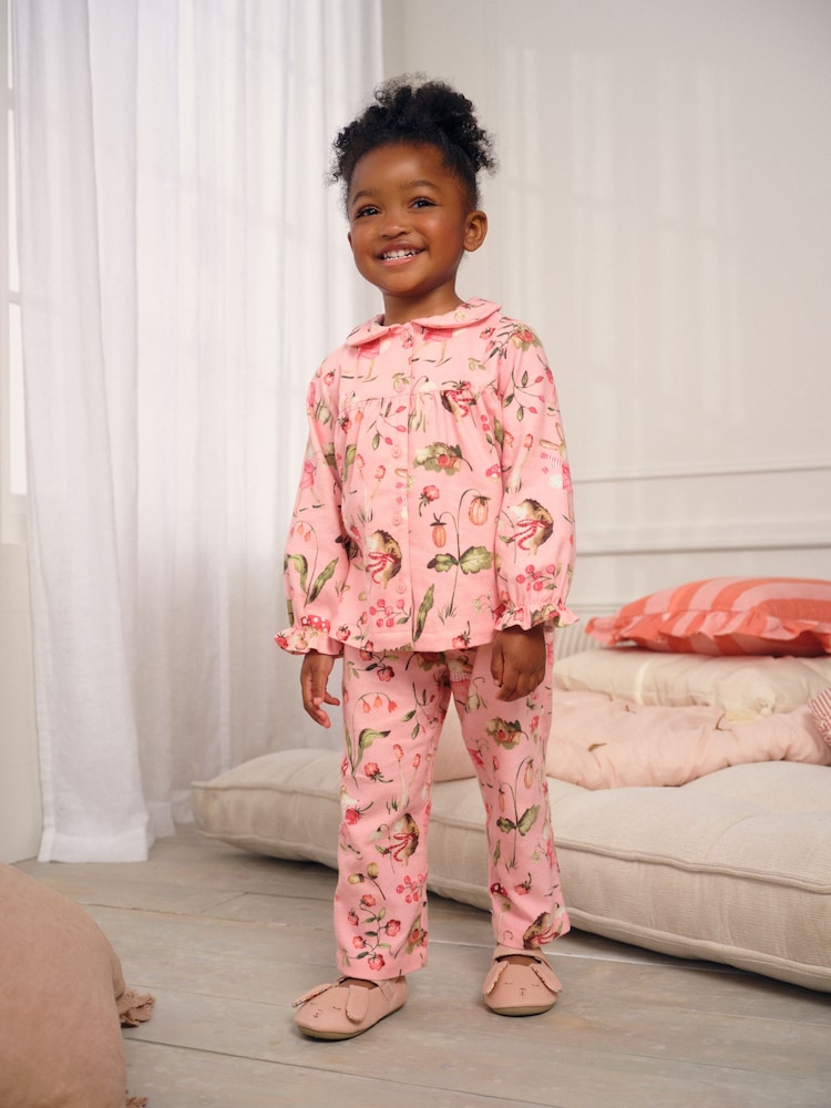 Pink Mouse Print Woven Button Through Pyjamas (9mths-10yrs) - Image 1 of 4