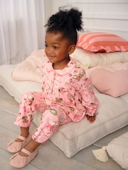 Pink Mouse Print Woven Button Through Pyjamas (9mths-10yrs) - Image 2 of 4