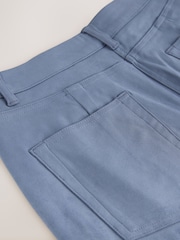 Blue Suedette Straight Leg Trousers - Image 7 of 8