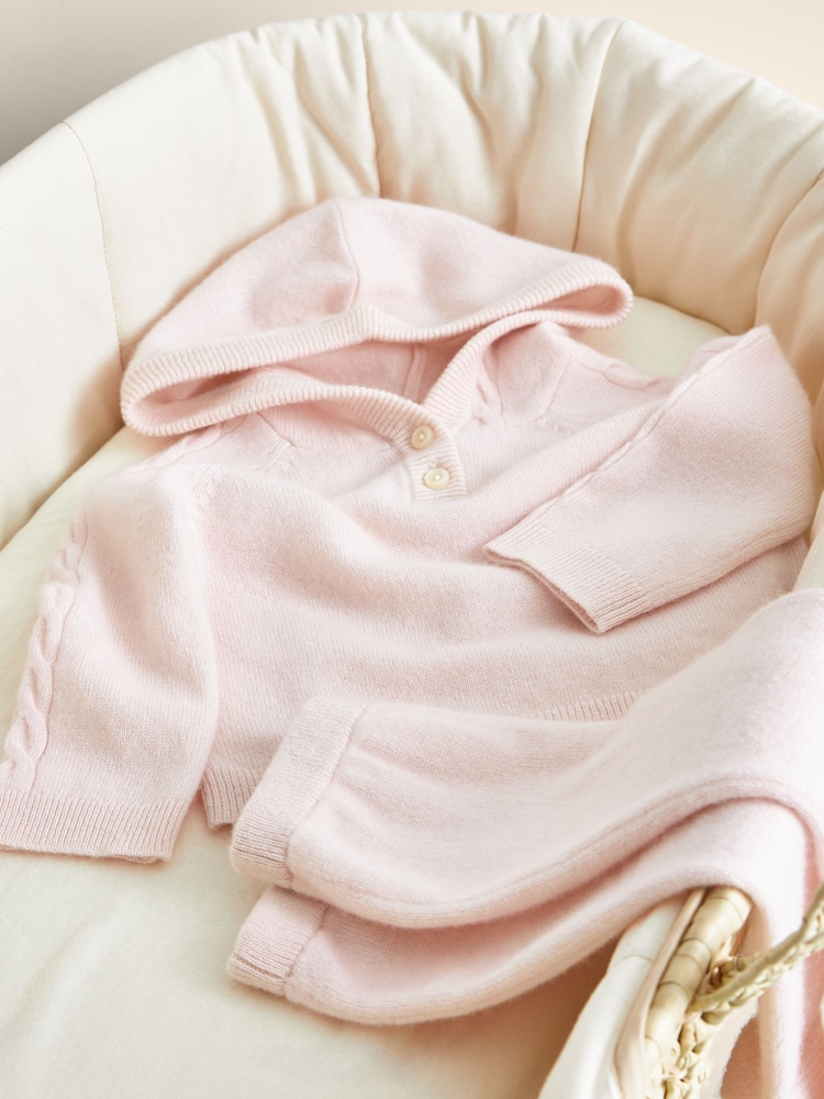 Reiss Pink Eder 100% Cashmere Hoodie And Leggings Set - Image 1 of 4