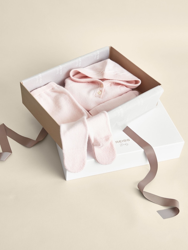 Reiss Pink Eder 100% Cashmere Hoodie And Leggings Set - Image 2 of 4