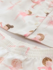 Ecru/Pink Ballerina Woven Button Through Pyjamas (9mths-10yrs) - Image 7 of 7