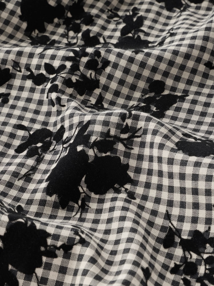 Negro/Blanco - Flocked Gingham Wide Leg Trousers - Imagen 8 de 8 Negro/Blanco - Flocked Gingham Wide Leg Trousers - Imagen 8 de 8