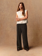 Chocolate Brown Wide Leg Soft Cord Trousers - Image 2 of 8