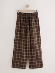 Brown Pull On Wide leg Check Trousers - Image 5 of 7