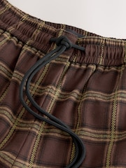 Brown Pull On Wide leg Check Trousers - Image 6 of 7