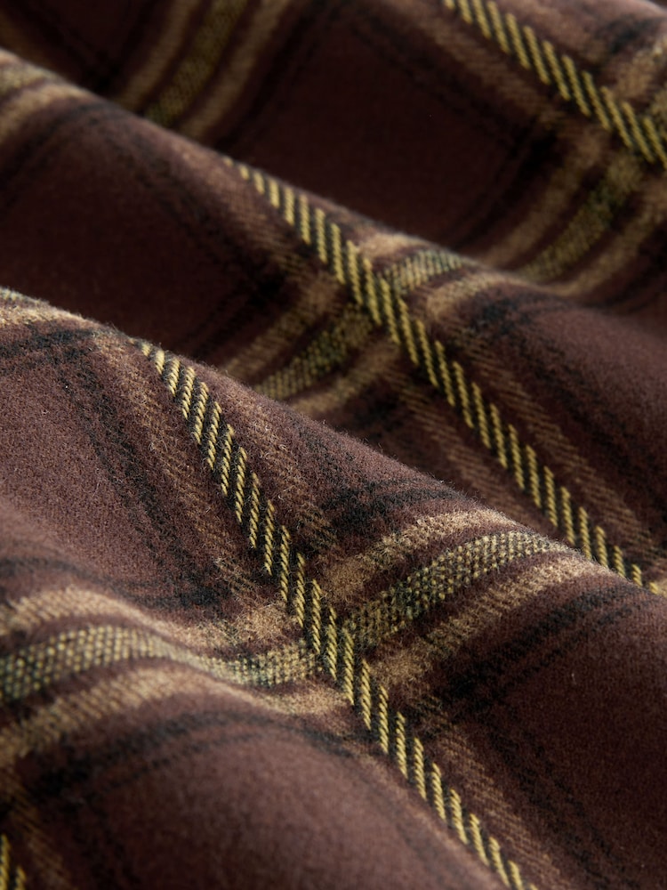 Brown Pull On Wide leg Check Trousers - Image 7 of 7