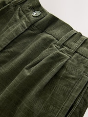 Green Check Corduroy Wide Leg Trousers - Image 7 of 8