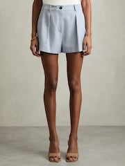 Bleu - Short habillé Reiss Millie à pli - Image 3 de 6