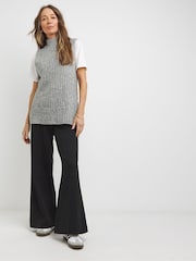 JD Williams Grey Sleeveless Roll Neck Knitted Tunic - Image 1 of 5
