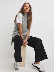 JD Williams Grey Sleeveless Roll Neck Knitted Tunic - Image 3 of 5
