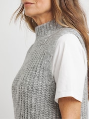 JD Williams Grey Sleeveless Roll Neck Knitted Tunic - Image 4 of 5