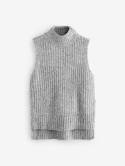 JD Williams Grey Sleeveless Roll Neck Knitted Tunic - Image 5 of 5
