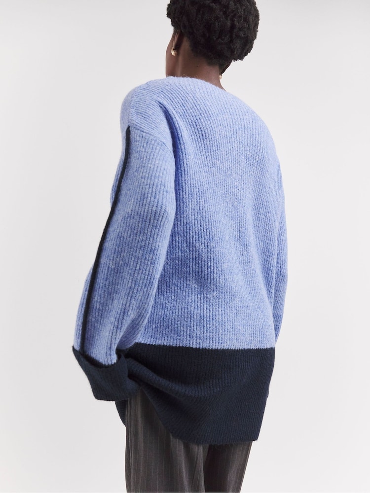 JD Williams Blue Colour Block Tunic - Image 2 of 4 JD Williams Blue Colour Block Tunic - Image 2 of 4