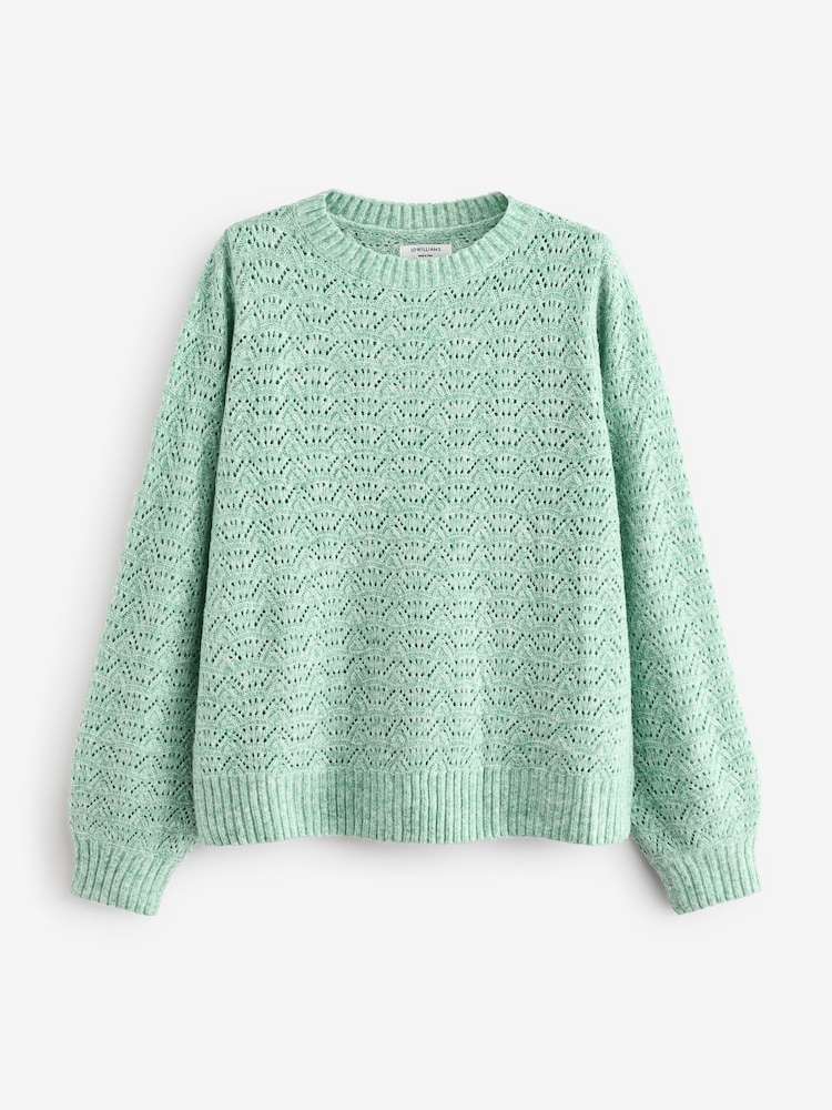 JD Williams Sage Green Open Stitch Crew Neck Knitted Jumper - Image 5 of 5 JD Williams Sage Green Open Stitch Crew Neck Knitted Jumper - Image 5 of 5