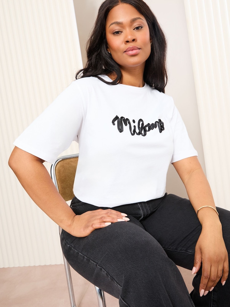 Friends Like These White Curve Short Sleeve Slogan Easy T-Shirt - Image 1 of 4